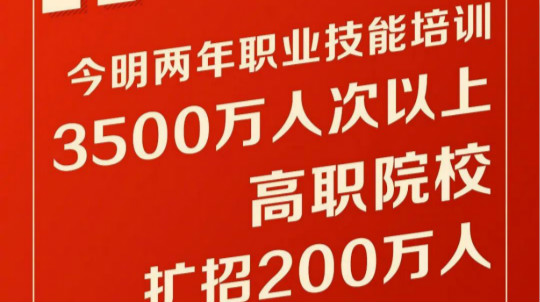 <b>聚焦两会｜今明两年职业技能培训3500万人次以上，新华有这些优势!</b>