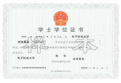 网络高等证书教育学士学位样本